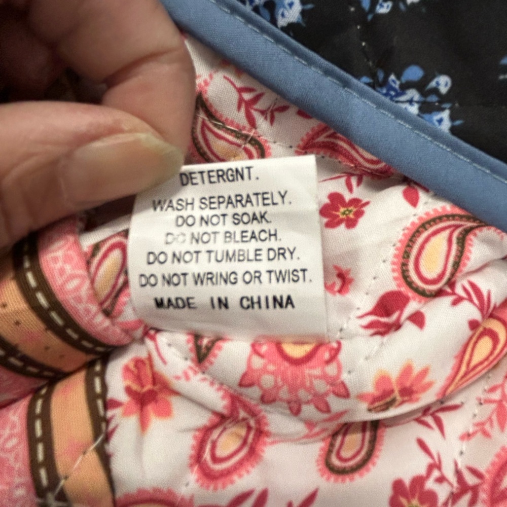 Patchwork Floral Reversible Jacket in Indigo & Petal, Size Large - Picture 15 of 16